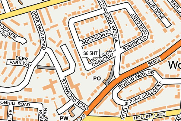 S6 5HT map - OS OpenMap – Local (Ordnance Survey)