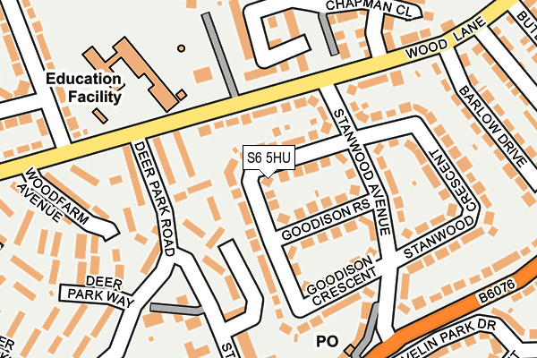 S6 5HU map - OS OpenMap – Local (Ordnance Survey)