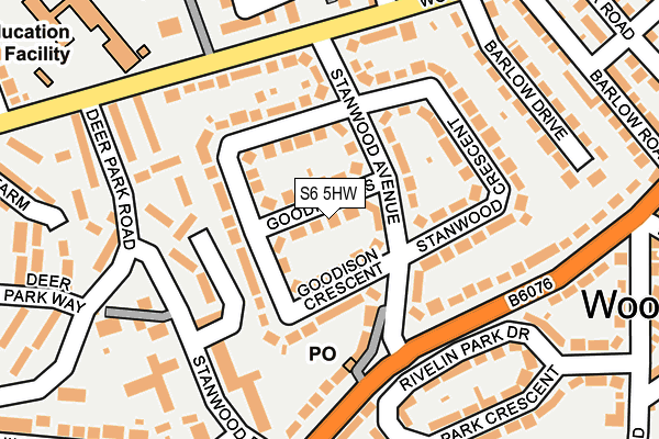 S6 5HW map - OS OpenMap – Local (Ordnance Survey)