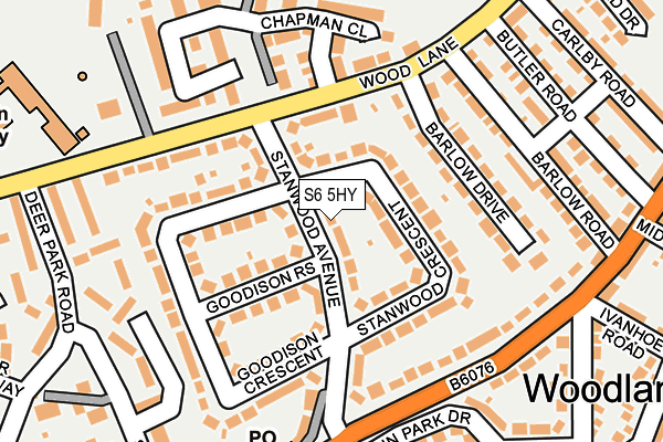 S6 5HY map - OS OpenMap – Local (Ordnance Survey)