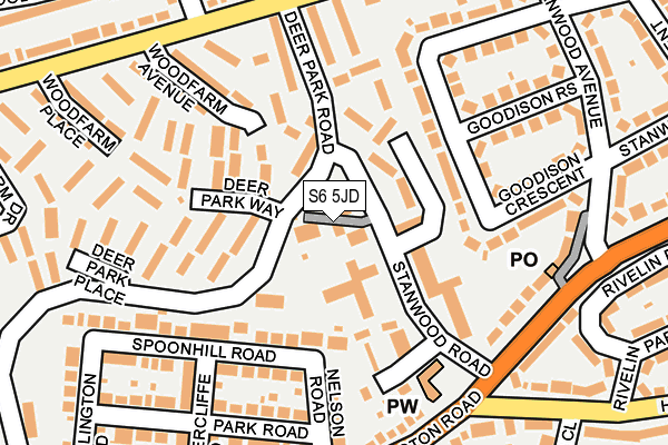 S6 5JD map - OS OpenMap – Local (Ordnance Survey)