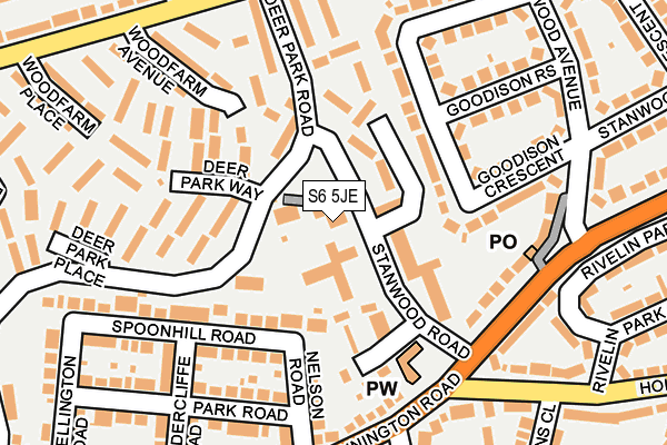S6 5JE map - OS OpenMap – Local (Ordnance Survey)