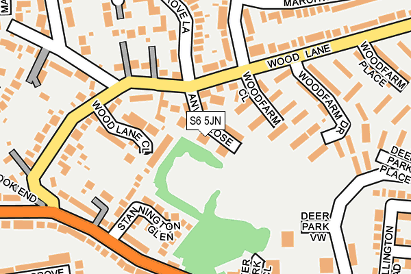 S6 5JN map - OS OpenMap – Local (Ordnance Survey)