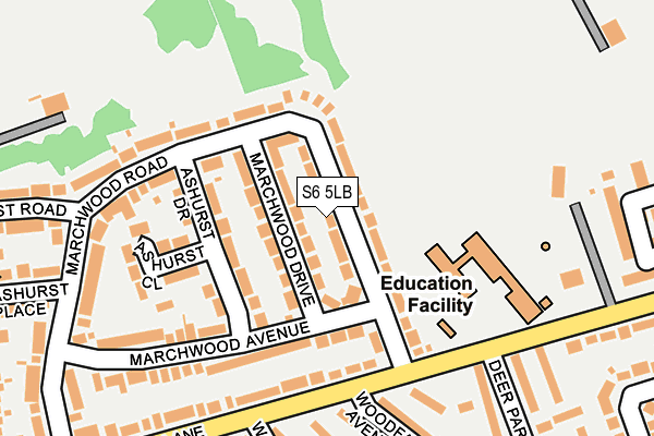 S6 5LB map - OS OpenMap – Local (Ordnance Survey)