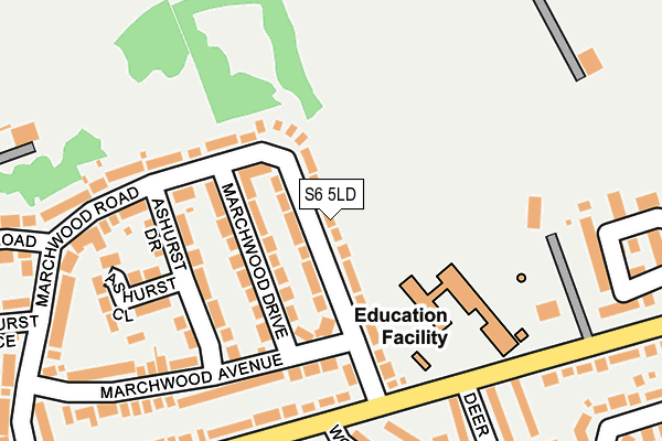 S6 5LD map - OS OpenMap – Local (Ordnance Survey)