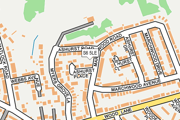 S6 5LE map - OS OpenMap – Local (Ordnance Survey)