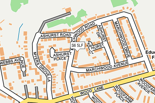 S6 5LF map - OS OpenMap – Local (Ordnance Survey)