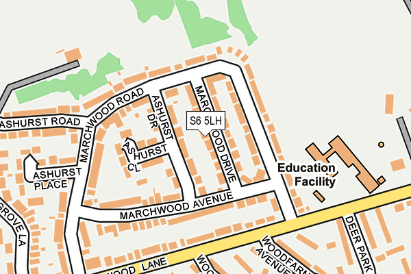 S6 5LH map - OS OpenMap – Local (Ordnance Survey)