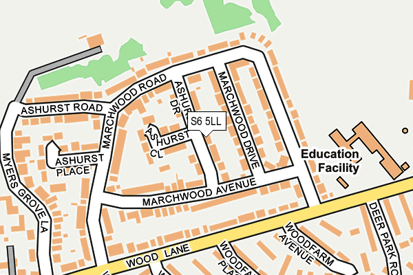 S6 5LL map - OS OpenMap – Local (Ordnance Survey)