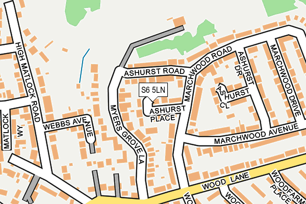 S6 5LN map - OS OpenMap – Local (Ordnance Survey)