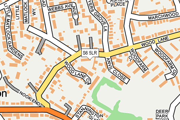 S6 5LR map - OS OpenMap – Local (Ordnance Survey)