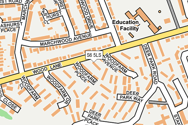 S6 5LS map - OS OpenMap – Local (Ordnance Survey)