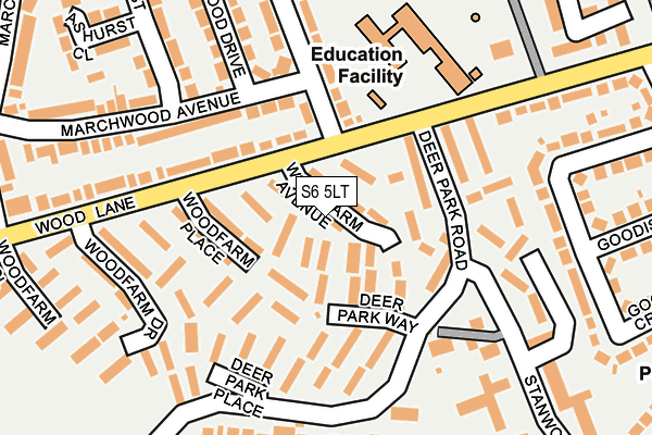 S6 5LT map - OS OpenMap – Local (Ordnance Survey)