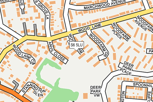 S6 5LU map - OS OpenMap – Local (Ordnance Survey)