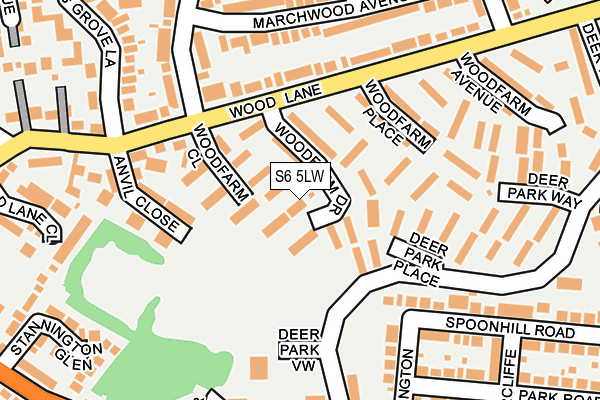 S6 5LW map - OS OpenMap – Local (Ordnance Survey)
