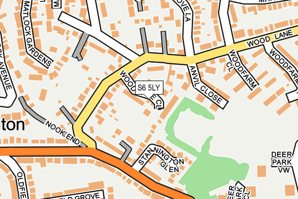 S6 5LY map - OS OpenMap – Local (Ordnance Survey)