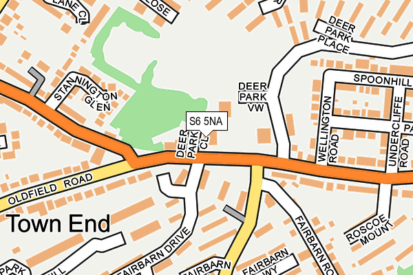 S6 5NA map - OS OpenMap – Local (Ordnance Survey)