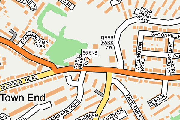 S6 5NB map - OS OpenMap – Local (Ordnance Survey)