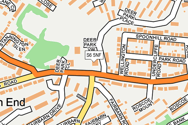 S6 5NF map - OS OpenMap – Local (Ordnance Survey)