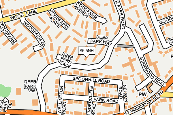 S6 5NH map - OS OpenMap – Local (Ordnance Survey)