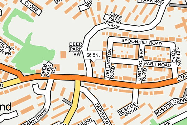 S6 5NJ map - OS OpenMap – Local (Ordnance Survey)