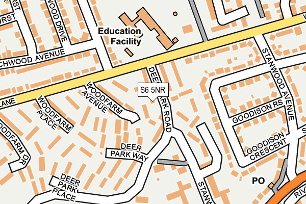 S6 5NR map - OS OpenMap – Local (Ordnance Survey)