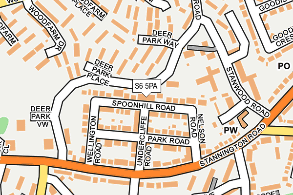 S6 5PA map - OS OpenMap – Local (Ordnance Survey)