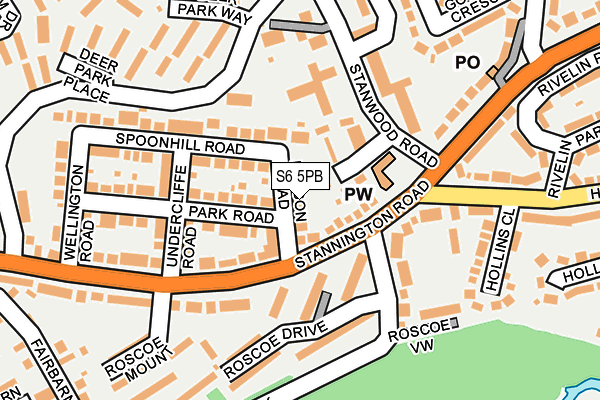 S6 5PB map - OS OpenMap – Local (Ordnance Survey)