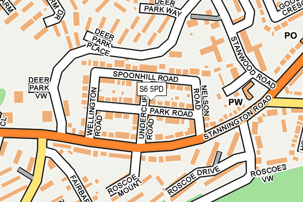 S6 5PD map - OS OpenMap – Local (Ordnance Survey)