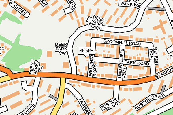 S6 5PE map - OS OpenMap – Local (Ordnance Survey)