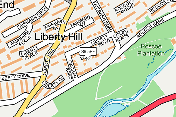 S6 5PF map - OS OpenMap – Local (Ordnance Survey)