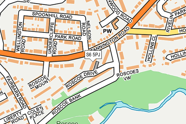 S6 5PJ map - OS OpenMap – Local (Ordnance Survey)