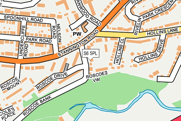 S6 5PL map - OS OpenMap – Local (Ordnance Survey)
