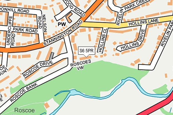 S6 5PR map - OS OpenMap – Local (Ordnance Survey)