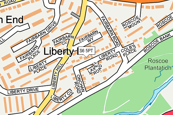 S6 5PT map - OS OpenMap – Local (Ordnance Survey)
