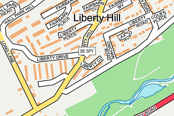 S6 5PY map - OS OpenMap – Local (Ordnance Survey)