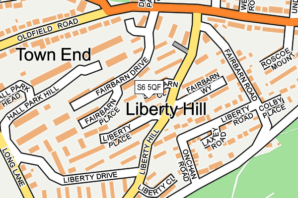 S6 5QF map - OS OpenMap – Local (Ordnance Survey)