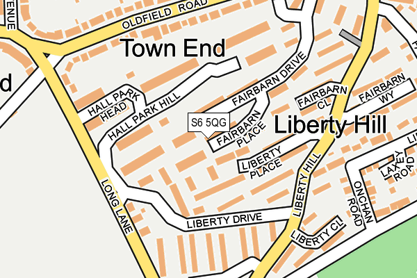 S6 5QG map - OS OpenMap – Local (Ordnance Survey)