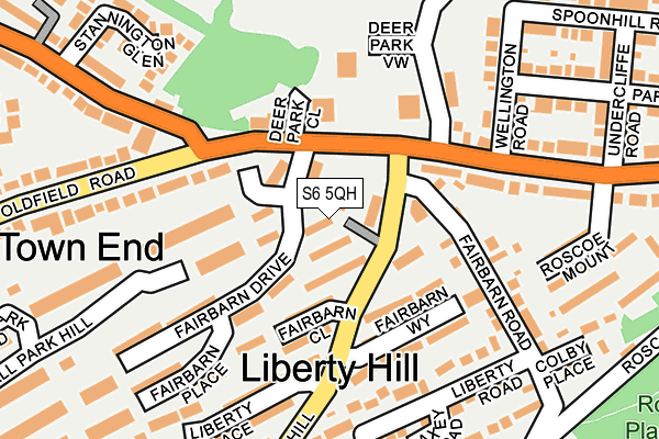 S6 5QH map - OS OpenMap – Local (Ordnance Survey)