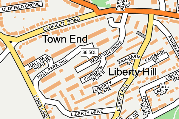 S6 5QL map - OS OpenMap – Local (Ordnance Survey)