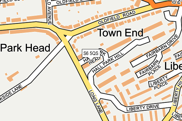 S6 5QS map - OS OpenMap – Local (Ordnance Survey)