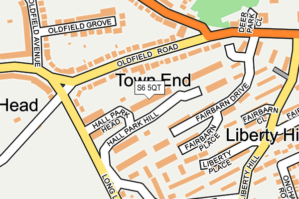 S6 5QT map - OS OpenMap – Local (Ordnance Survey)