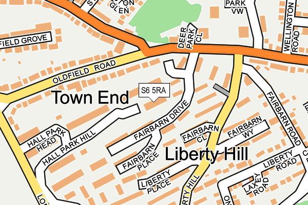 S6 5RA map - OS OpenMap – Local (Ordnance Survey)