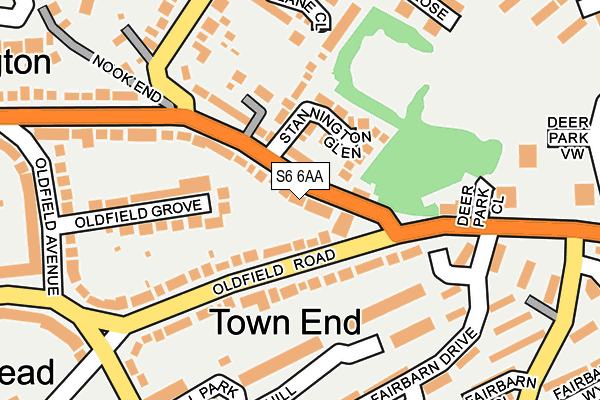 S6 6AA map - OS OpenMap – Local (Ordnance Survey)