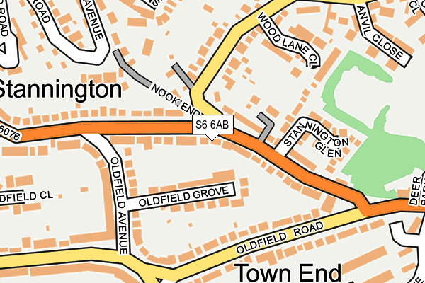 S6 6AB map - OS OpenMap – Local (Ordnance Survey)