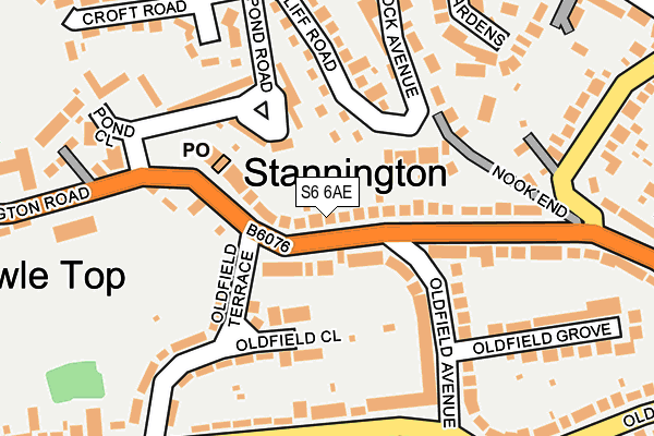 S6 6AE map - OS OpenMap – Local (Ordnance Survey)