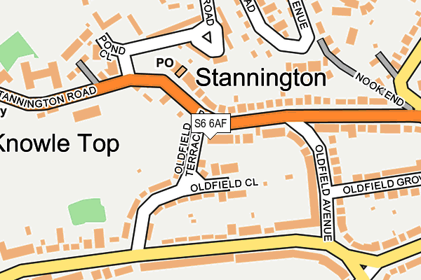 S6 6AF map - OS OpenMap – Local (Ordnance Survey)