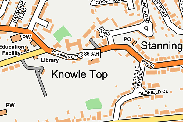 S6 6AH map - OS OpenMap – Local (Ordnance Survey)