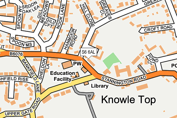 S6 6AL map - OS OpenMap – Local (Ordnance Survey)