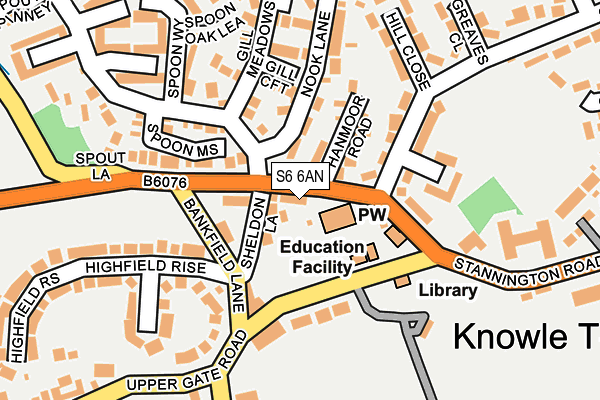 S6 6AN map - OS OpenMap – Local (Ordnance Survey)